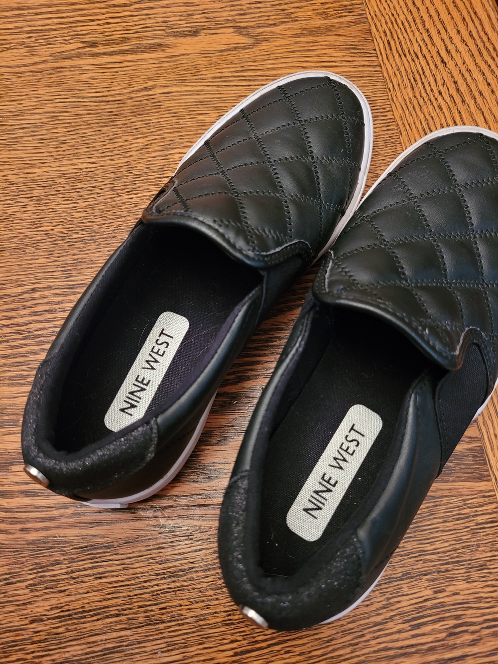 Nine West Quilted Slip-On Sneakers in Black Size 6